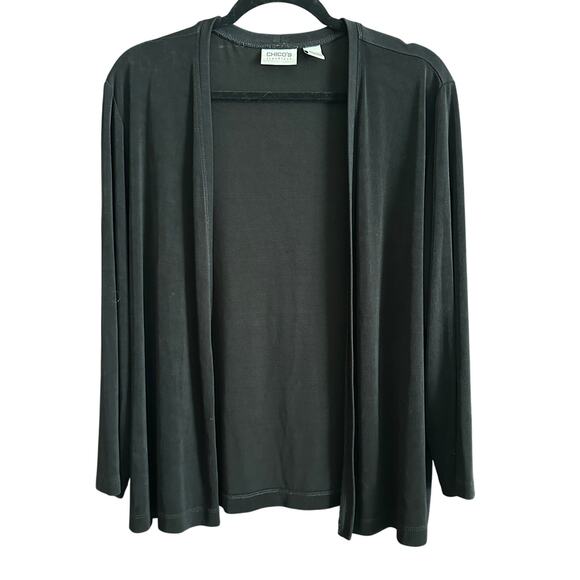 CHICO's TRAVELERS | Black Open Front Travel Cardigan Wrinkle free | Extra Large - Picture 1 of 4